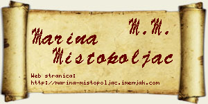 Marina Mistopoljac vizit kartica